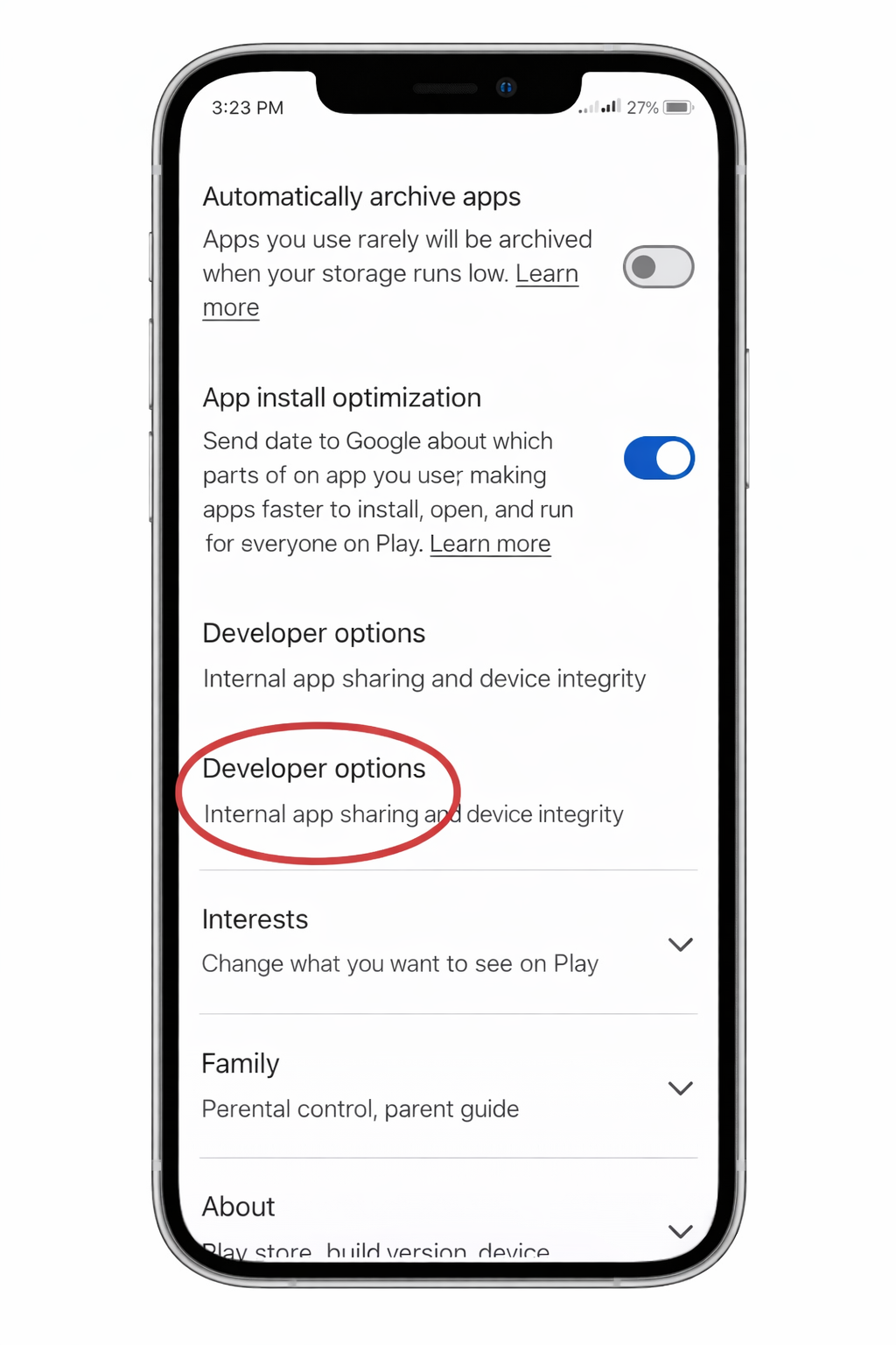 Step 5: Developer Options